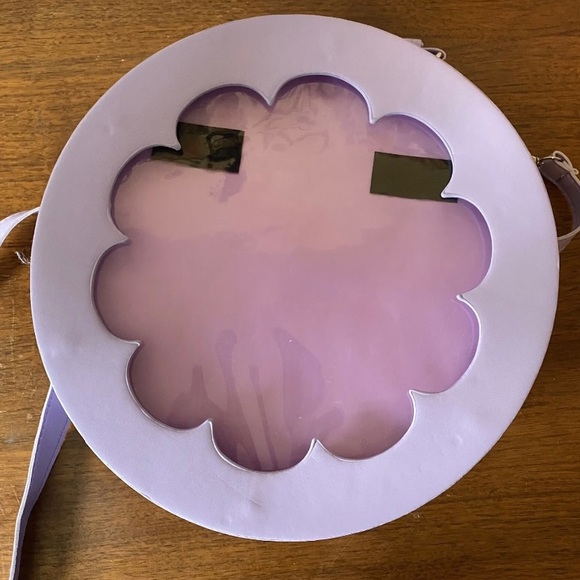 Purple Circle Ita Pin Crossbody Bag Purse With Interchangeable Front Panels - Picture 10 of 11